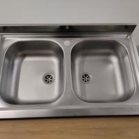 Lavandino doppia vasca 80x50 acciai inox