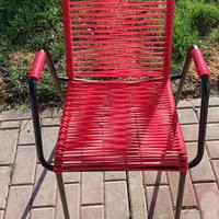 Sedia da bar Rossa in corda Nylon anni 60 