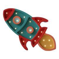 Two N Lampada Legno Ledl Razzo Blu