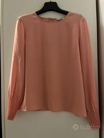 Blusa rosa maniche lunghe Mango