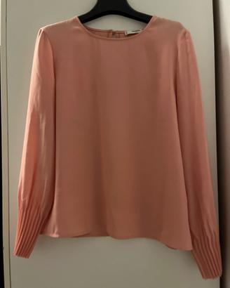 Blusa rosa maniche lunghe Mango