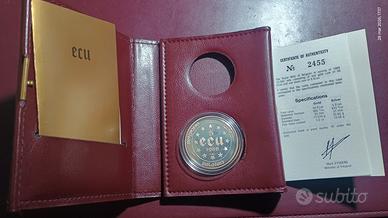 MONETA 5 ECU ARGENTO PROOF CERTIFICATA