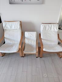 Set 3 poltrone POANG - 2 Adulti e 1 Bambino