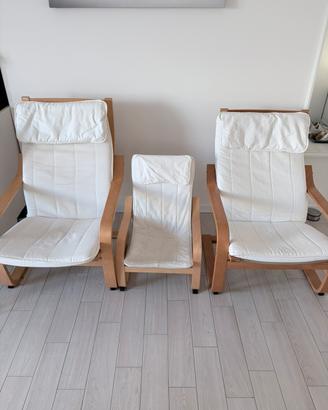 Set 3 poltrone POANG - 2 Adulti e 1 Bambino
