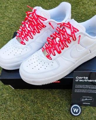 Sneakers basse SupremexNike Air Force1bianche/41