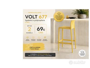 Sgabello giallo per outdoor e indoor