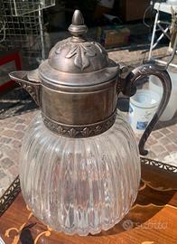 Caraffa vetro e argento