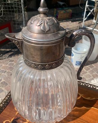 Caraffa vetro e argento