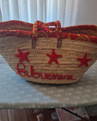 Borsa da mare in paglia naturale