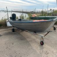 Barca alluminio linder 410 motore mercury 5 cv4t