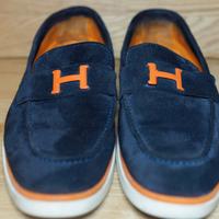 Hermes Loafer Velvet Blue Paris Mens Designer Shoe