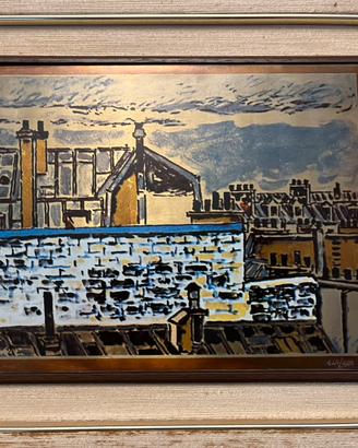 Tetti, incisione punta di diamante, Orfeo Tamburi