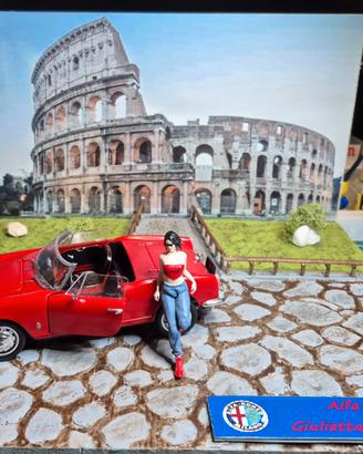Diorama Alfa Romeo Giulietta Spider 1600 in Roma