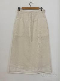 WEEKEND MAX MARA Gonna bianco panna in lino