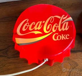Insegna Luminosa Tappo Coca Cola Vintage Anni 80 L