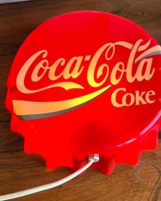 Insegna Luminosa Tappo Coca Cola Vintage Anni 80 L