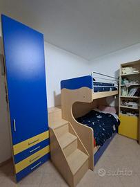 Letto a castello con mobile e corsia 