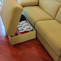 divano letto con pouf contenitore