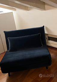 Divao letto in velluto blu notte come nuovo