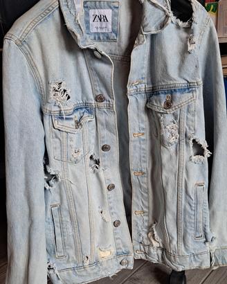 Giacca jeans strappato Zara