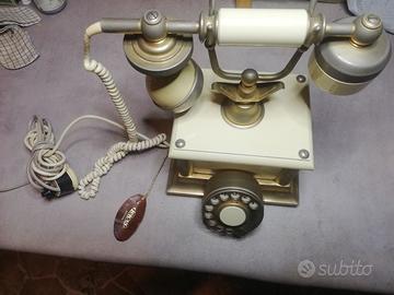 Telefono Bianco Vintage Placcato Oro 18k - TELCER