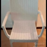 Sei sedie in resina bianche 