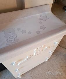 lettino e fasciatoio Pali con materasso in bambù 