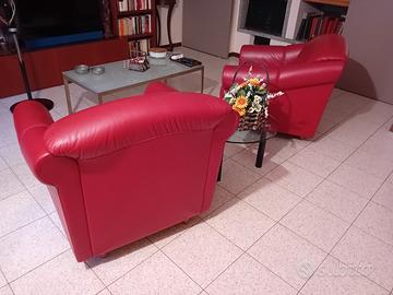 coppia poltrone in pelle