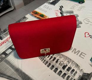 Borsa a mano rossa effetto velluto - PrimaDonna