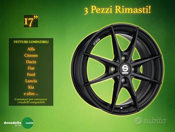 3 Cerchi in Lega Sparco 17" Alfa Ford e altre