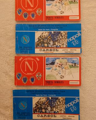 Raro Abbonamento SSC NAPOLI 1980/1981 - Tribuna Nu