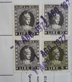 Italia - 1972 Dea Roma Marca Da Bollo 5 e 10 lire