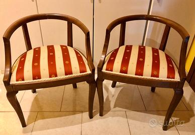 Poltroncine inizio '900 restaurate in noce