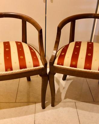Poltroncine inizio '900 restaurate in noce