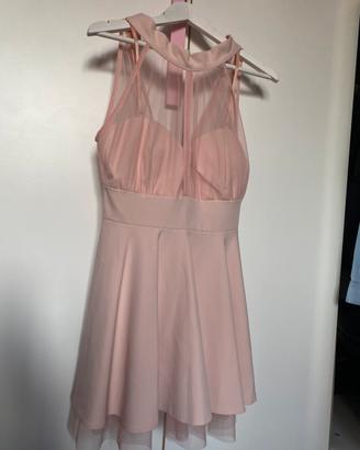 Vestito rosa con colletto